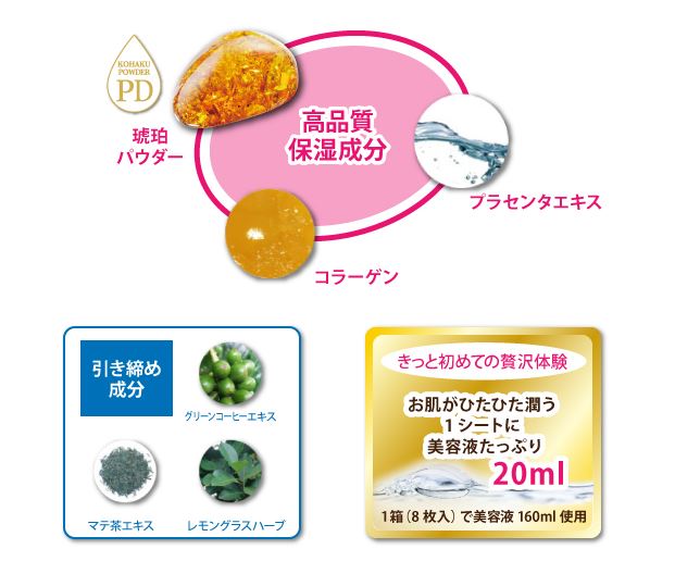 yamano(ヤマノ) 山野愛子 琥珀＆プラセンタマスク 美容液 20ml